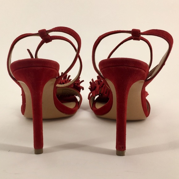 BANANA REPUBLIC Red Honey Fringe Sandal Size 6.5 - Picture 5 of 8